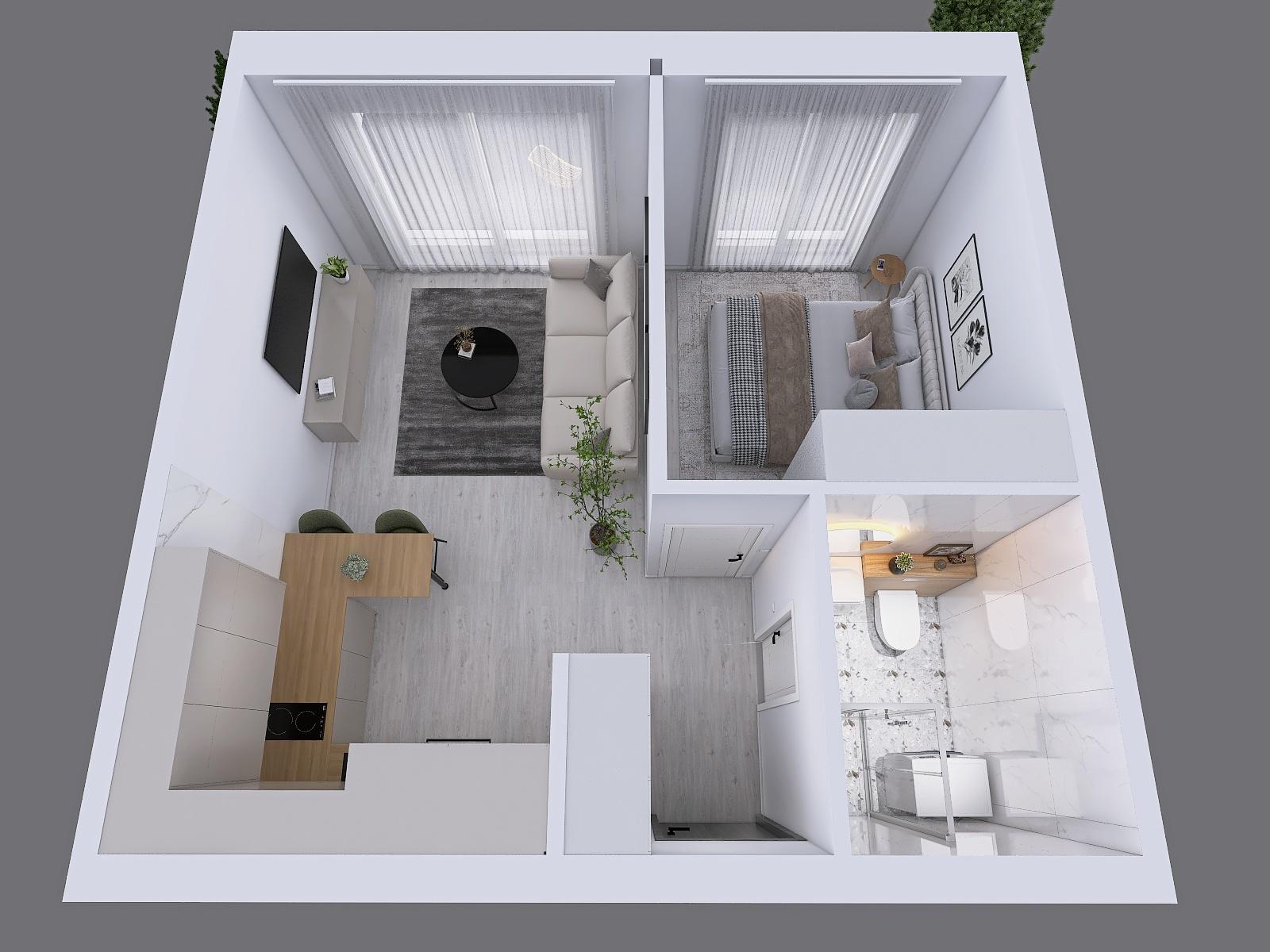 NOVOSTAVBA 2-izbový byt s terasou na prenájom v Opoji