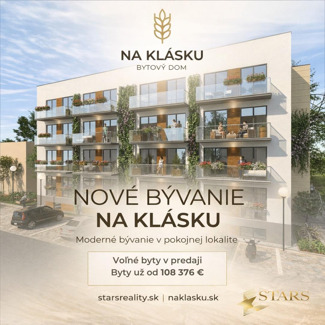 Predaj bytov v developerskom projekte NAKLASKU - Zlaté Klasy
